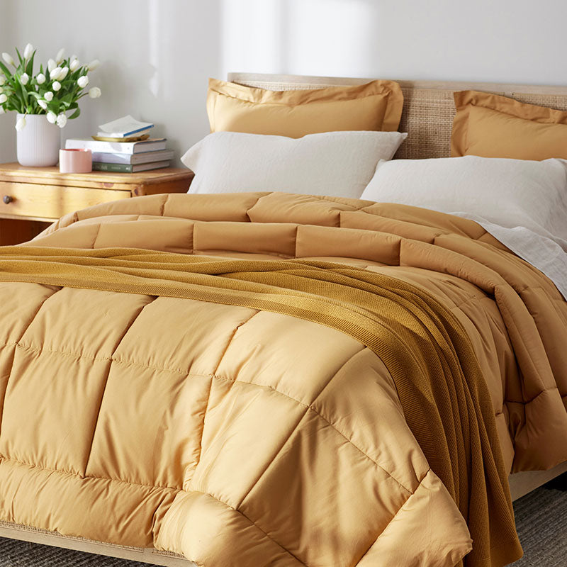 Classic Cool Cotton Percale Comforter - Amber, Twin/Twin XL