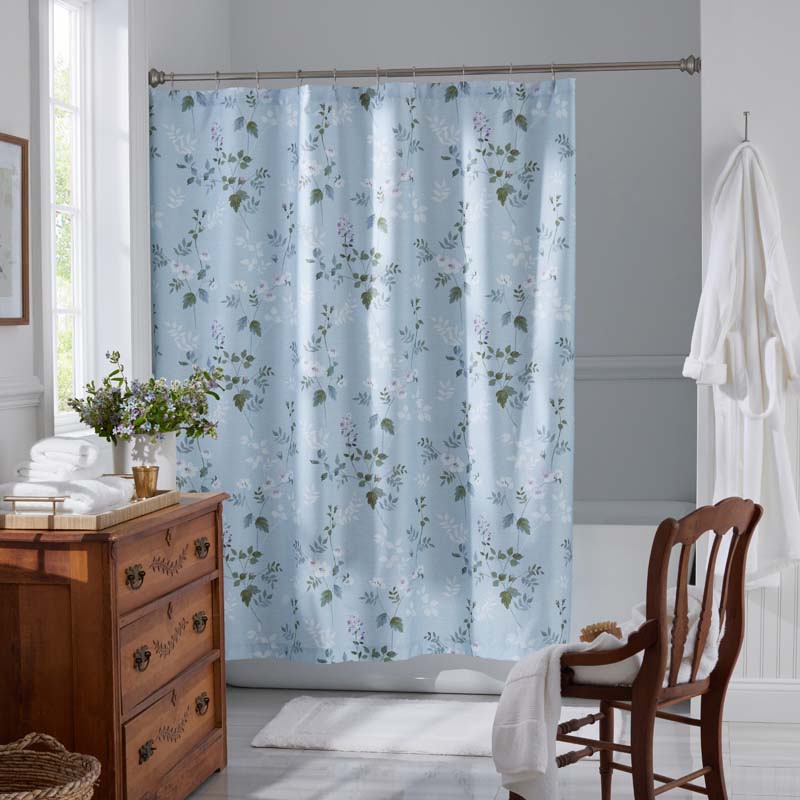 Wispy Meadow Premium Smooth Wrinkle-Free Sateen Shower Curtain - Blue Multi