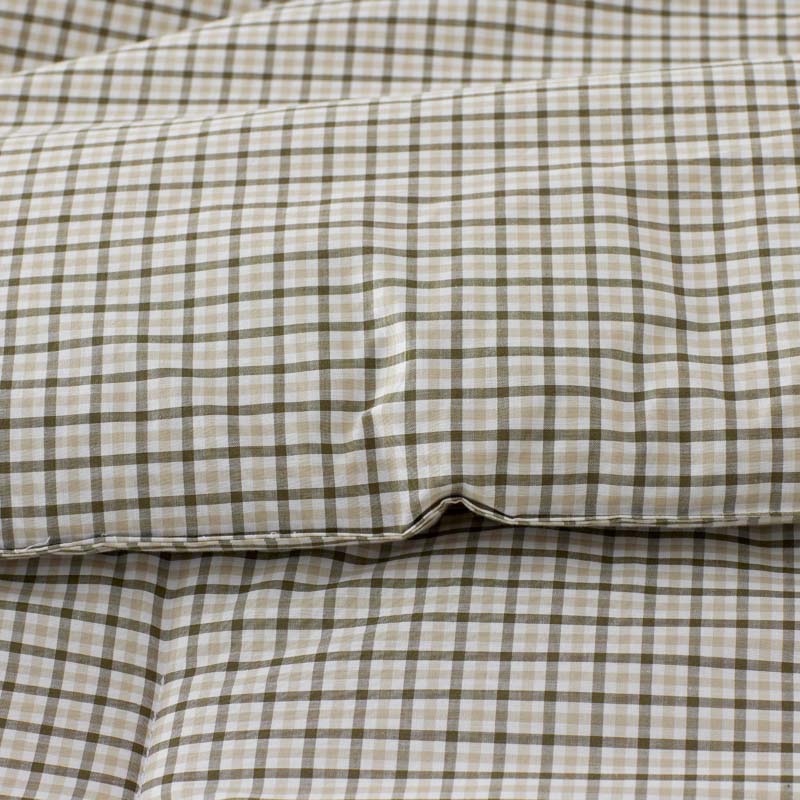 Classic Stripes and Plaids Cool Yarn-Dyed Cotton Percale Comforter - Mini Check Green, Full