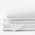 Embroidered Scallop Classic Smooth Sateen Solid Bed Sheet Set - Ivory, Full