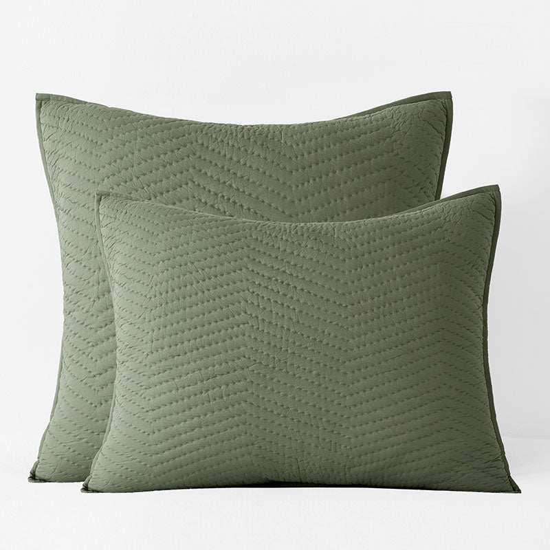 Voile Sham - Dark Olive, Euro