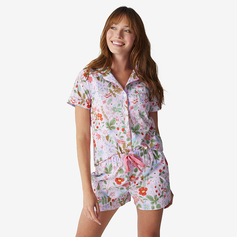 Poplin Women's Shorts Set - Strawberry Fields, L