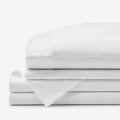 Classic Smooth Sateen Solid Bed Sheet Set - White, Twin