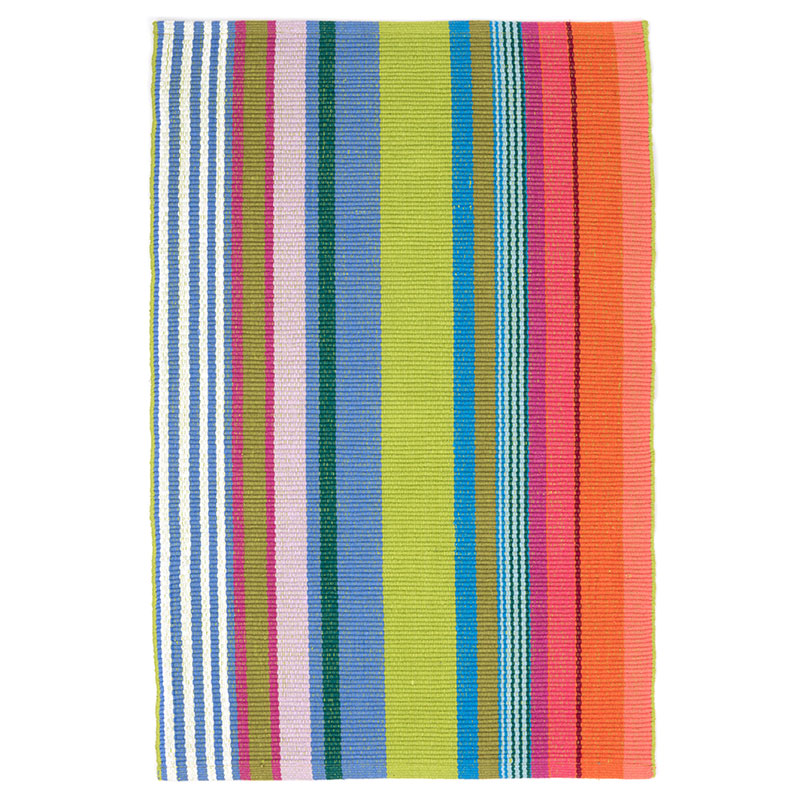 Mellie Stripe Handwoven Cotton Rug - Multi, 2' 6" x 8' Runner