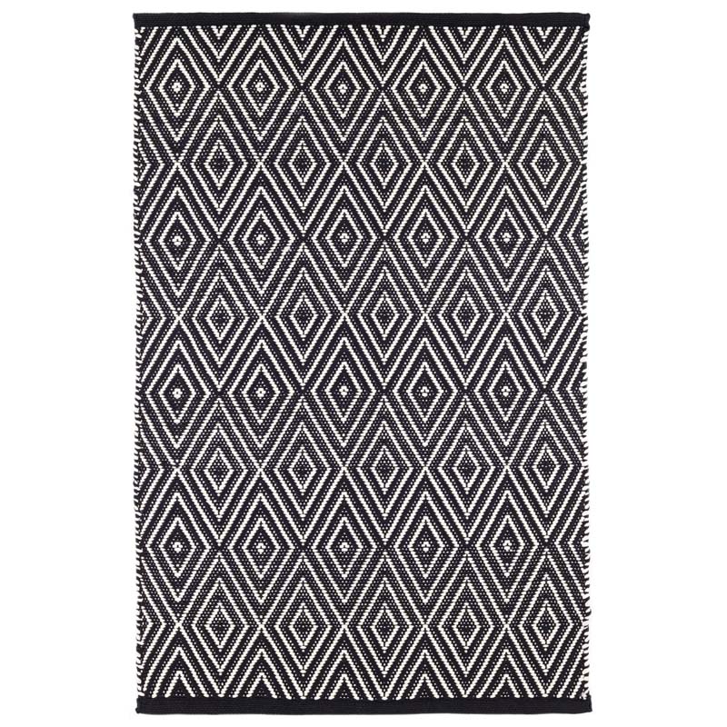 Diamond Handwoven Indoor/Outdoor Rug - Black, 3' x 5'