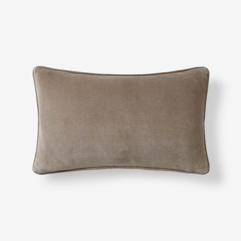 Velvet Decorative Lumbar Pillow Cover - Taupe, 12 in. x 21 in.