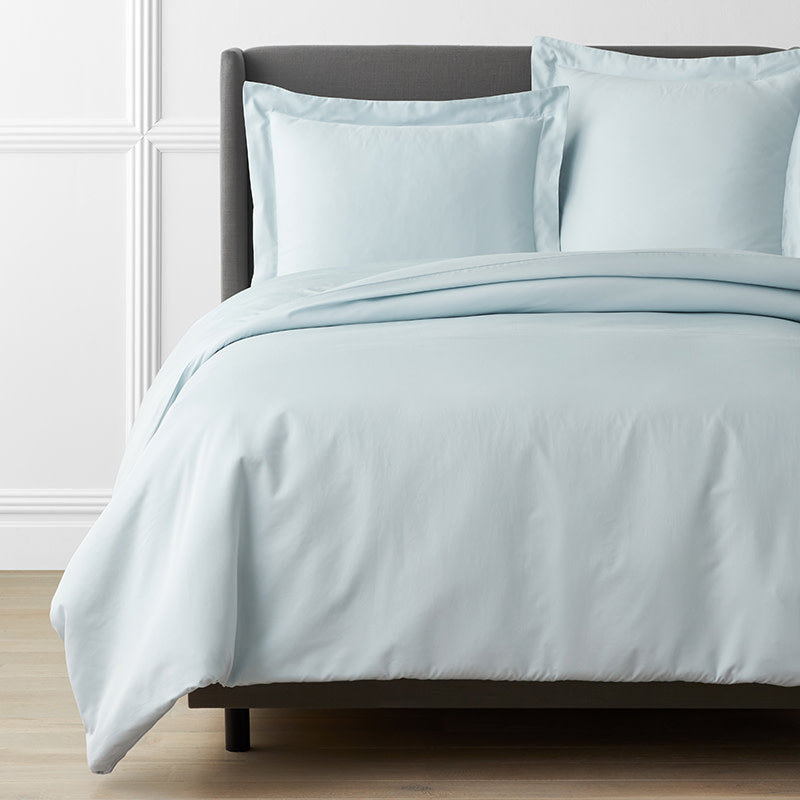 Luxe Smooth Egyptian Cotton Sateen Duvet Cover - Sky Blue, Oversized King/Cal. King