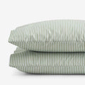 Tira Floral Classic Cool Cotton Percale Pillowcase Set - Stripe Green, King