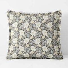 Tapestry Floral Reversible Garment Washed Cotton Percale Sham - Ivory Multi, Euro