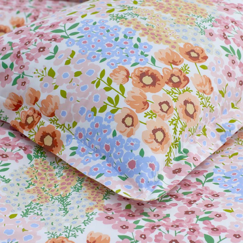 Garden Jubilee Classic Cool Cotton Percale Flat Bed Sheet - Multi, Full