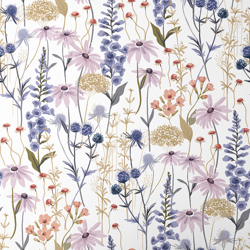 Florence Removable Wallpaper - Purple Multi, Panel
