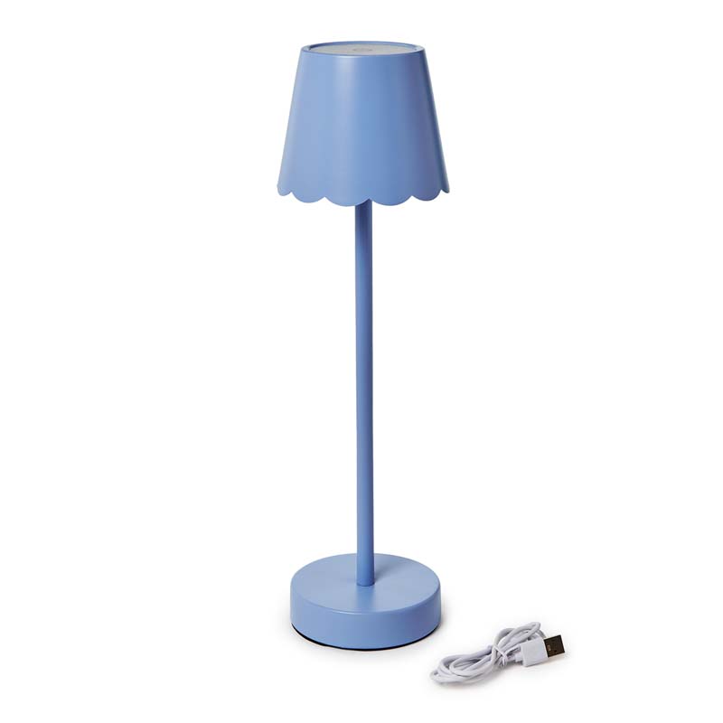 Scallop Cordless LED Table Lamp - Blue