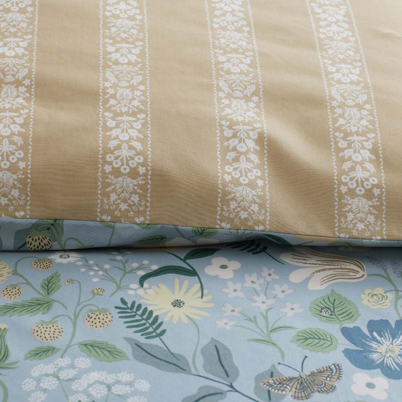Strawberry Fields Classic Cool Cotton Percale Fitted Bed Sheet - Slate, Queen