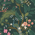 Peacock Traditional Wallpaper - Emerald, Swatch
