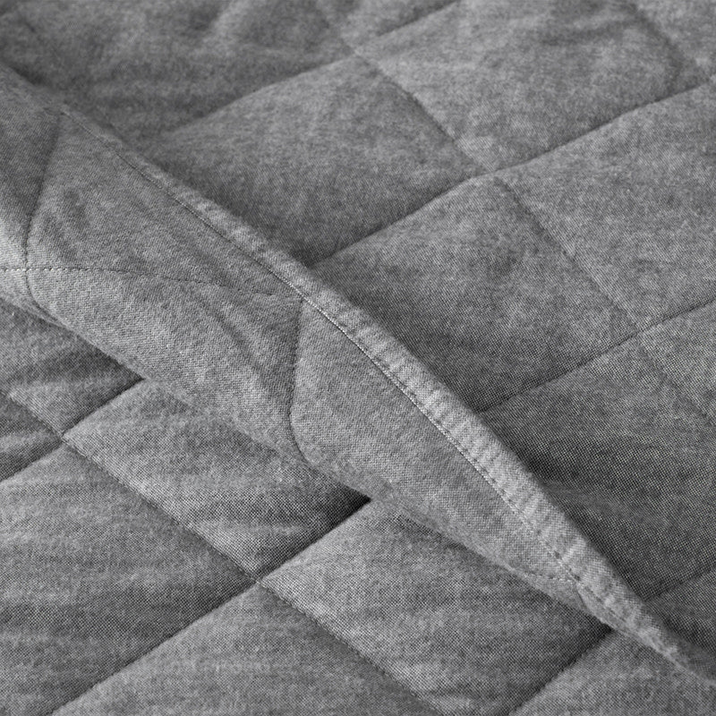 Bromley Premium Ultra-Cozy Cotton Flannel Coverlet - Smoke, Queen
