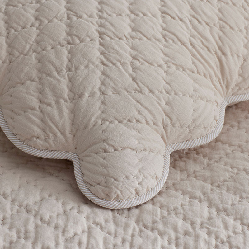 Scallop Quilted Sham - Linen, Standard