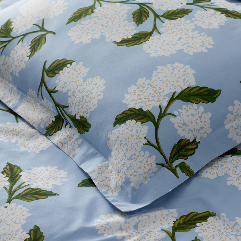 Hydrangea Classic Cool Cotton Percale Fitted Bed Sheet - Powder Blue, King