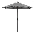 Round Outdoor Patio Umbrella, Aluminum with Auto Tilt Crank - Bronze Finish, Cabana Classic, 9'