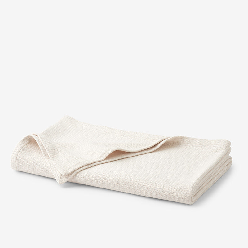 Cotton Weave Blanket - Ivory, King/Cal. King