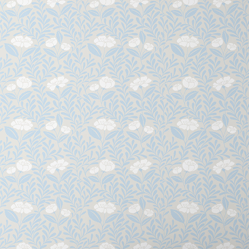 Ava Traditional Wallpaper - Vine Blue, Swatch