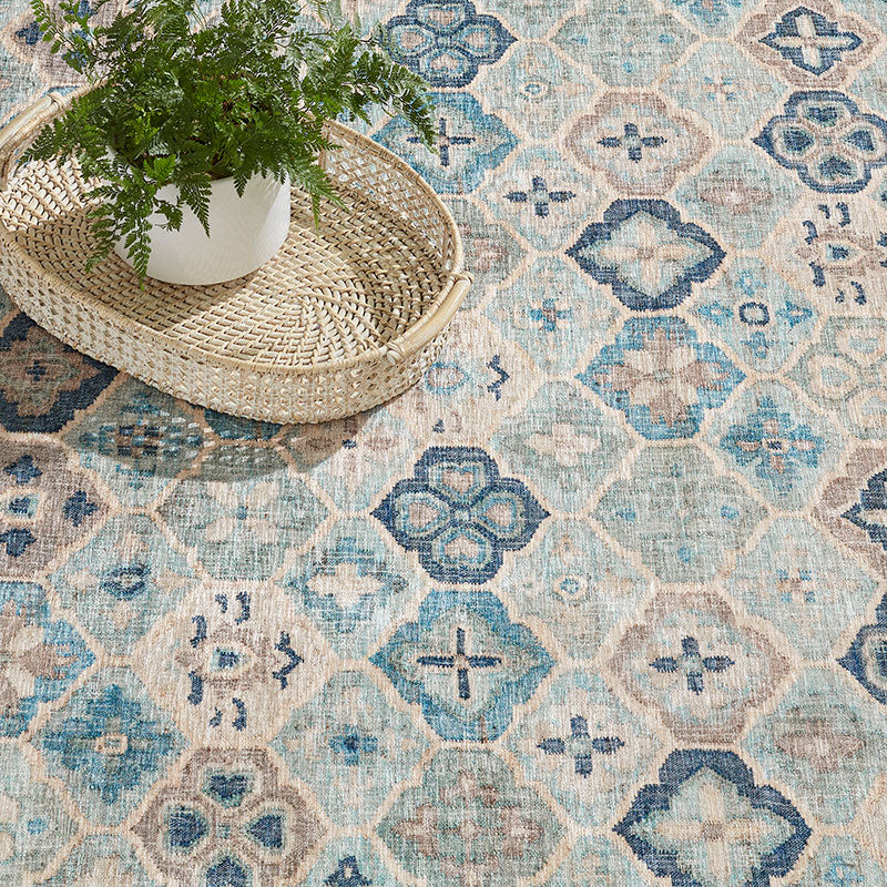 Pali Washable Rug - Blue, 2' 6" x 8' Runner