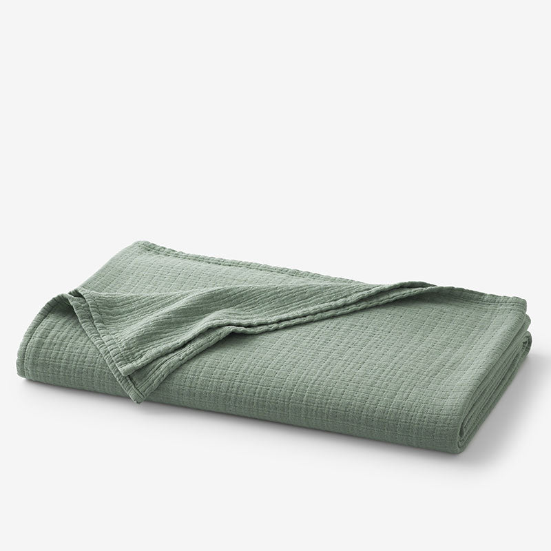 Gossamer Cotton Blanket - Thyme, Full/Queen