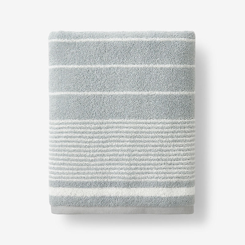 Plush Spa Stripe Bath Towel - Light Seaspray
