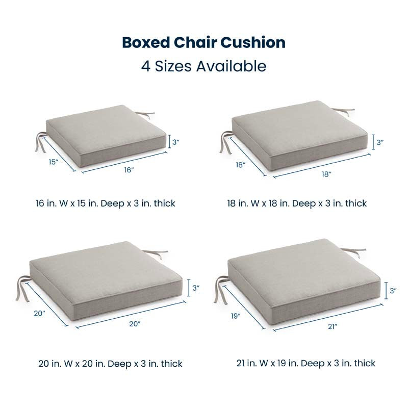 Replacement Boxed Edge Chair Cushion - Narrow Stripe Air Blue, 18 in. x 18 in.