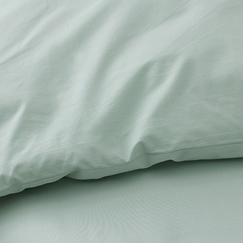 Solid Border Classic Cool Cotton Percale Duvet Cover - Sea Mist, Full/Queen