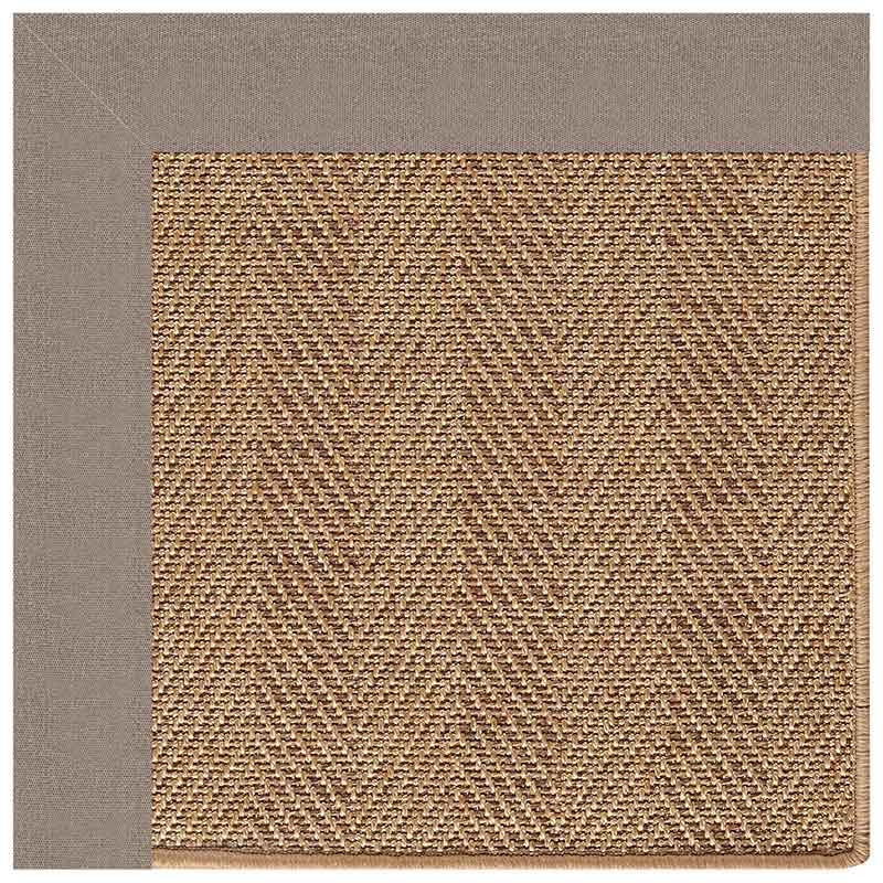 Sunbrella Herringbone Bordered Indoor/Outdoor Rug - Taupe, 5' x 8'