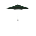 6' Round Outdoor Patio Umbrella, Aluminum with Push Button Tilt - Bronze Finish, Forest Green