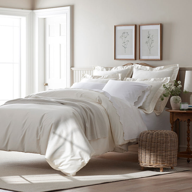 Classic Smooth Sateen Solid Fitted Bed Sheet - Ivory, Twin