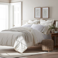 Classic Smooth Sateen Solid Comforter - Ivory, Full/Queen