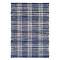 Denim Plaid Handwoven Cotton Rug - Denim, 3' x 5'