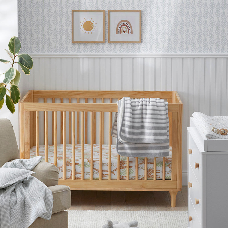 Stripe Knit Baby Blanket - Gray
