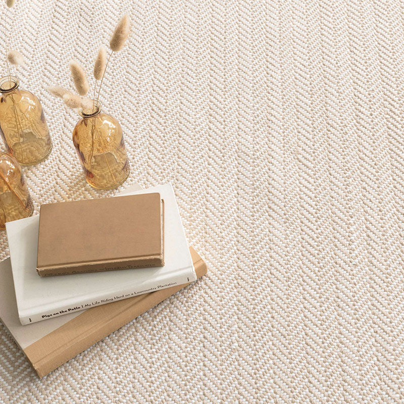Herringbone Handwoven Reversible Indoor/Outdoor Rug - Linen, 8' x 10'