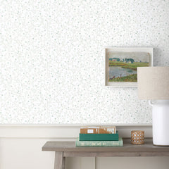 Ava Removable Wallpaper - Ditsy Floral Willow Green, Roll