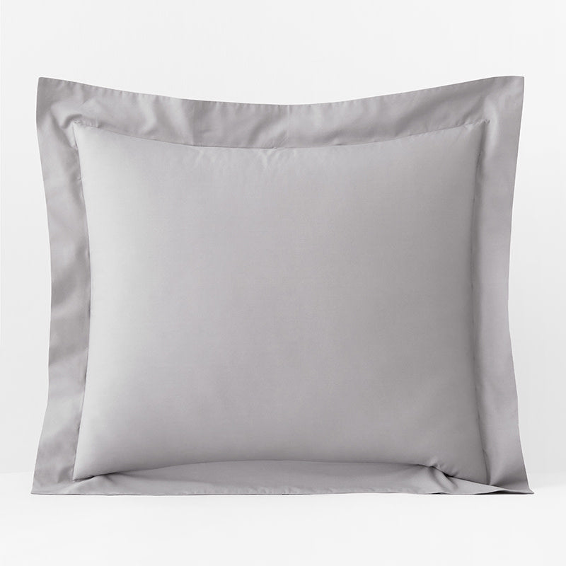 Classic Cool Organic Cotton Percale Solid Sham - Gray, Euro