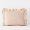 Eyelet Ruffle Classic Cool Yarn-Dyed Cotton Percale Sham - Peach, King