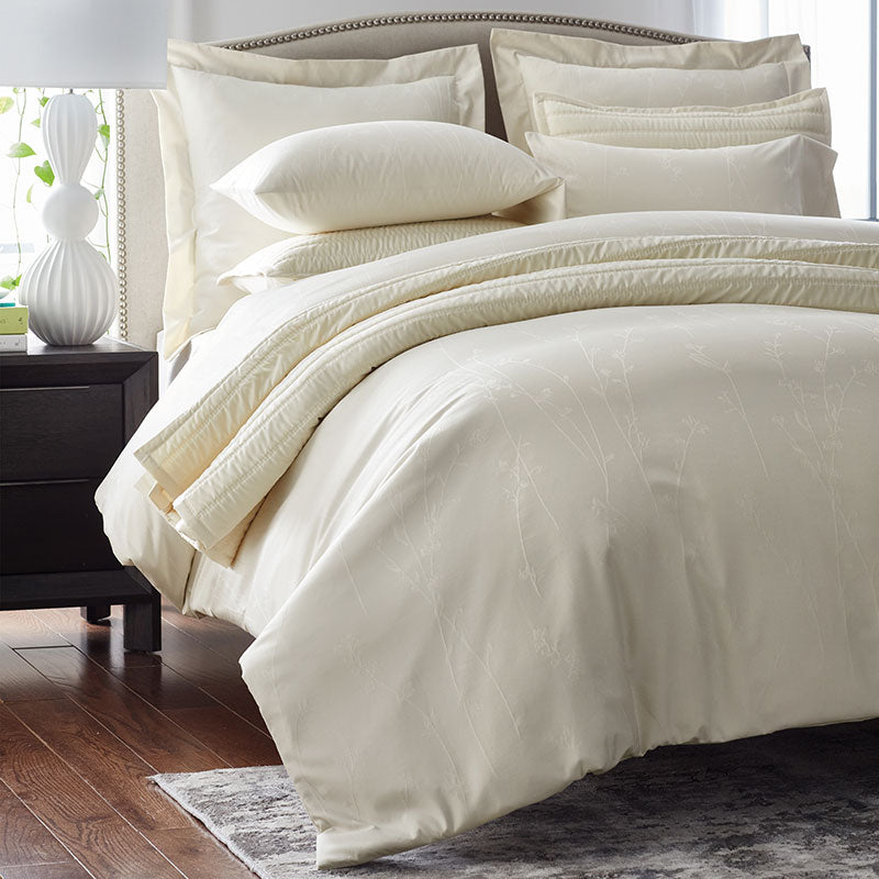 Premium Smooth Wrinkle-Free Sateen Quilted Sham - Ivory, King