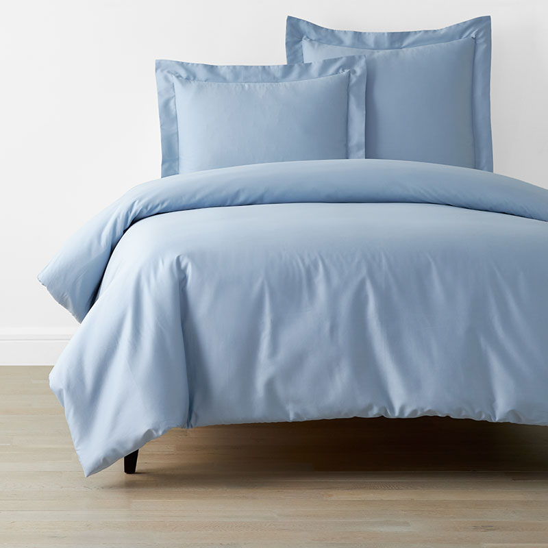 Classic Smooth Sateen Solid Duvet Cover - Light Blue, King/Cal King