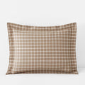 Classic Stripes and Plaids Cool Yarn-Dyed Cotton Percale Sham - Windowpane Taupe, Standard