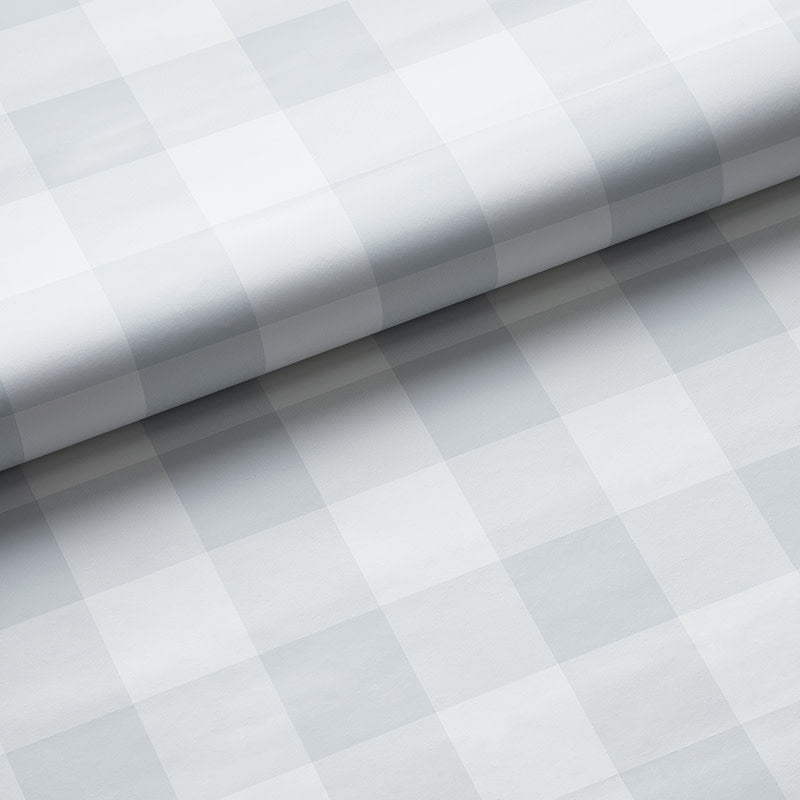 Ditsy Gingham Traditional Wallpaper - Gray, Roll