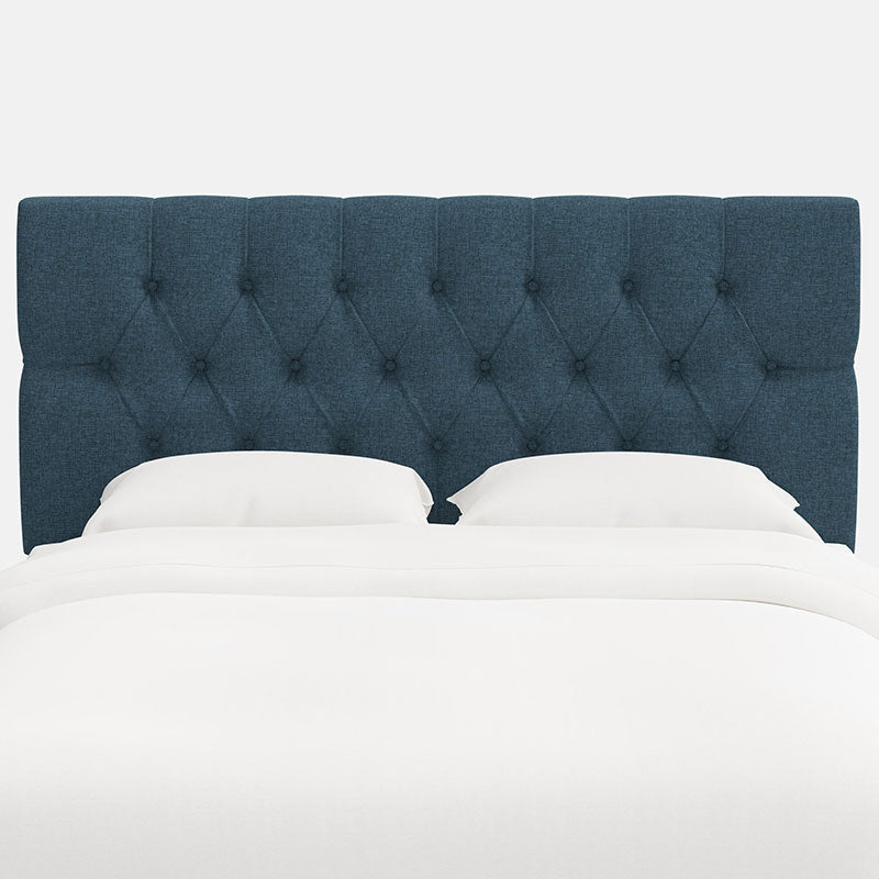 Park Tufted Textured Linen Headboard - Navy, Cal King