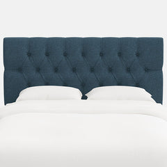 Park Tufted Textured Linen Headboard - Navy, Cal King