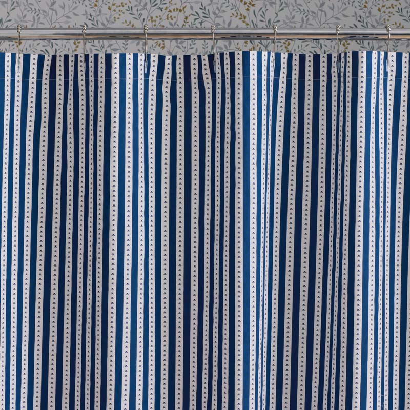 Mini-Prints Garment Washed Cotton Percale Shower Curtain - Milos