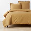 Classic Cool Cotton Percale Bed Duvet Cover - Amber, Full/Queen