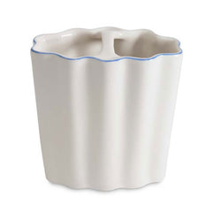 Scallop Toothbrush Holder - Cream and Blue