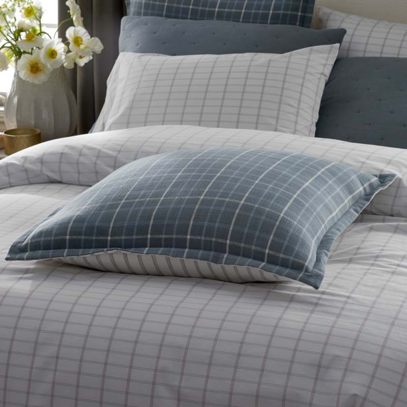 Yarn-Dyed Plaid Reversible Sham - Mineral, Euro