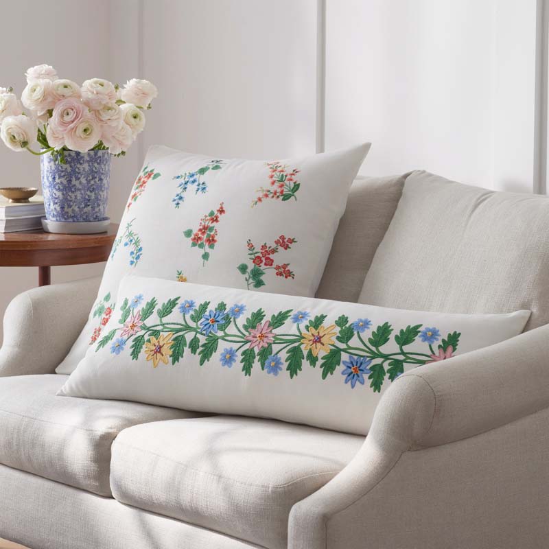 Helena Decorative Lumbar Pillow Cover - Ivory